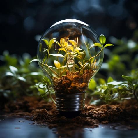 Premium AI Image A Light Bulb With A Plant Growing Inside Of It