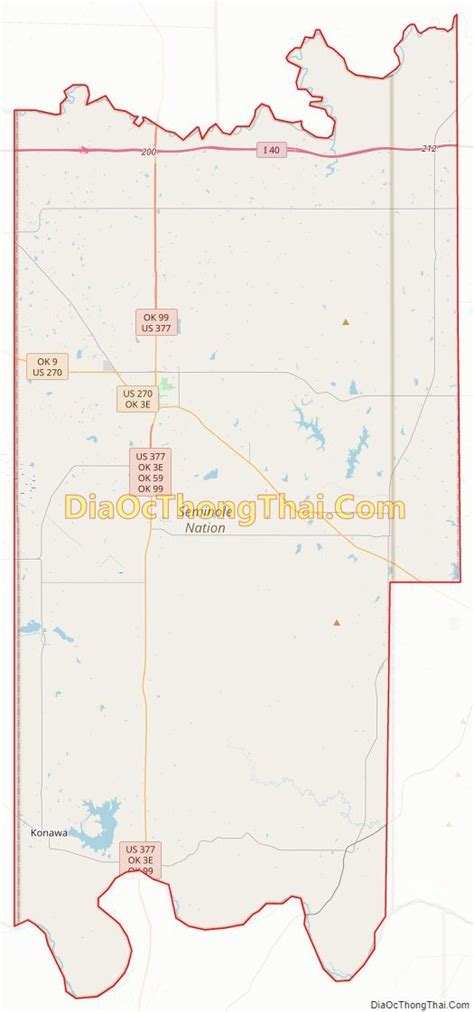 Map of Seminole County, Oklahoma - Thong Thai Real