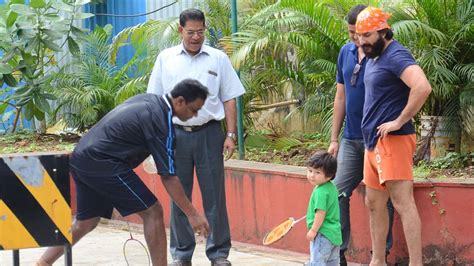 Photo Gallery Taimur Ali Khan Enjoys A Game Of Badminton With Dad Saif