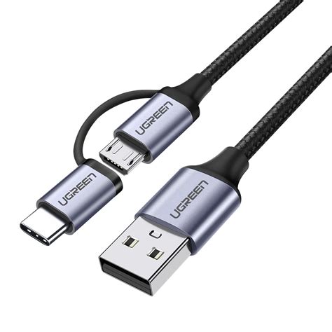 Ugreen Type C USB 3 0 90 Derece Açılı Örgülü Data ve Şarj Kablosu 1