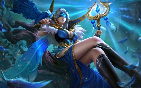 Pharsa Indigo Aviatrix Skin Mobile Legends 4k 18 Wallpaper