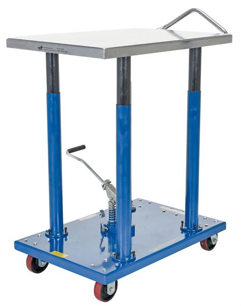 Grainger Approved Manual Mobile Post Lift Table 2000 Lb Load Capacity