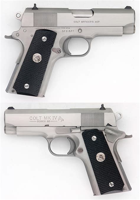 Colt 1911 Officers Model Mk Iv Series 80 Stainless Steel 45 Acp Automatic Nib For Sale At