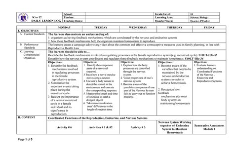 Dll Science Grade 10 Quarter 3 Week3 Palawan Division K To 12 Daily