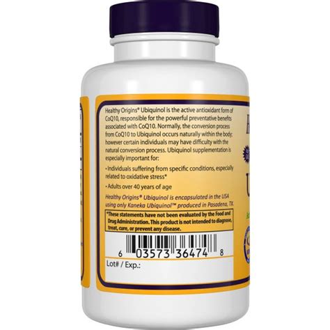 Comprar Healthy Origins Ubiquinol Kaneka Q Mg Softgels