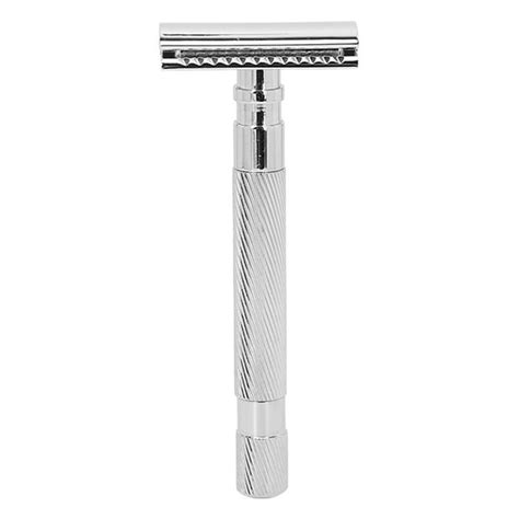 Men S Manual Shaver Old Style Diamond Texture Alloy Double Edge Safety Razor For Mensilver