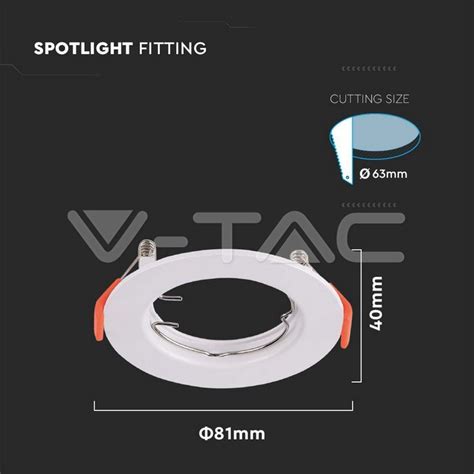 Spotlight Fittings GU10 Fitting Round White