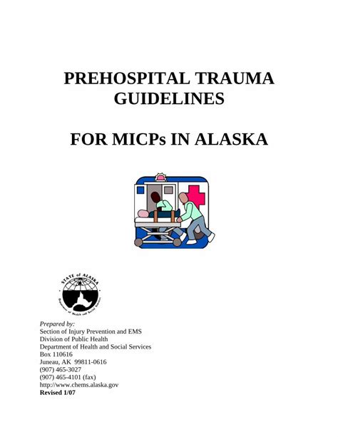 Pdf Prehospital Trauma Guidelines For Micps Dhss Alaska Gov Dph