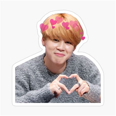 Bts Jimin Cute Heart Sticker Sticker For Sale By Dottidoti Bts