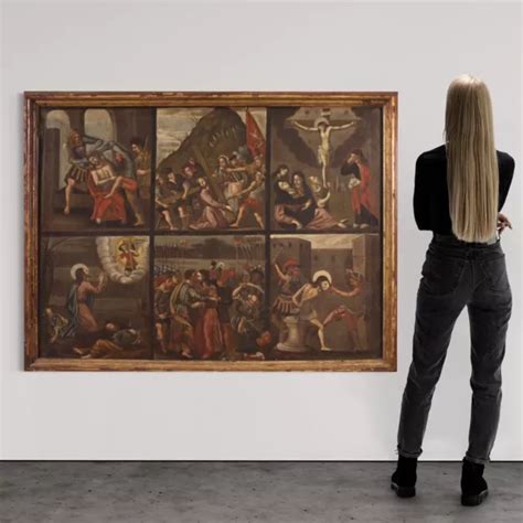 Grande Quadro Religioso Dipinto Antico Olio Tela Ges Scuola Italiana