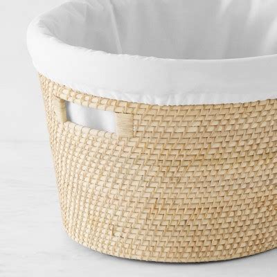 Hold Everything Rattan Laundry Baskets Oval Williams Sonoma