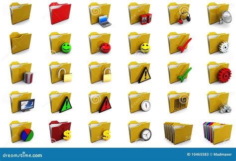 Folder Icons Set Stock Illustration Illustration Of Sign 10465583