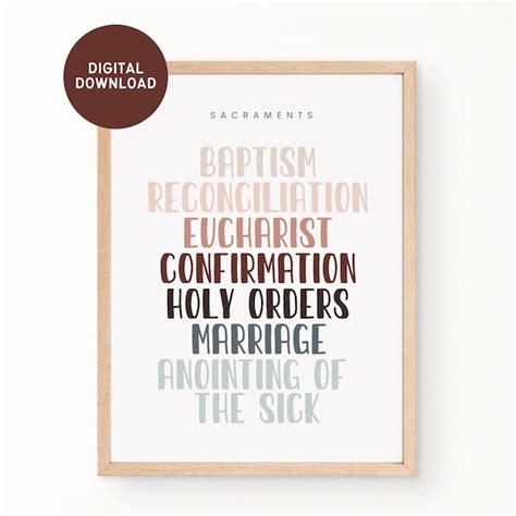 Catholic Poster 7 Sacraments Etsy