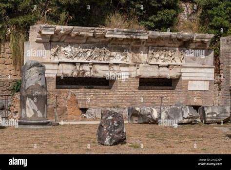 Entablature Of The Basilica Aemilia Emilia From Bc In The Roman