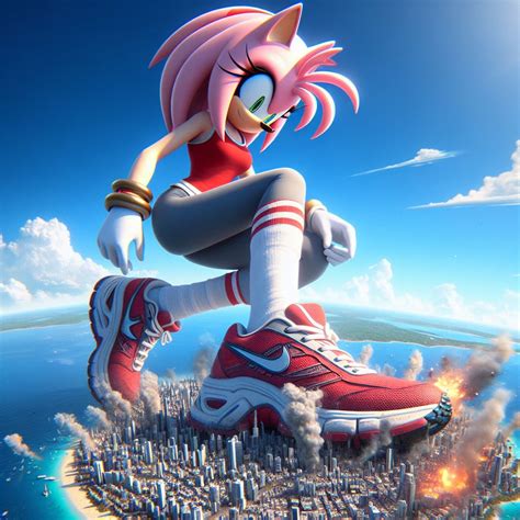 Giantess Amy Rose In Running Sneakers 3 By Peacebeast1992 On Deviantart