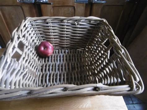 GRAND PANIER PANIÈRE casier en osier gros brin caisse boîte de