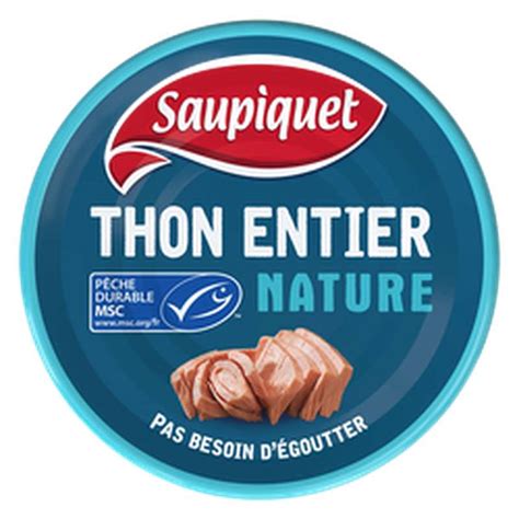 Thon entier nature MSC Pêche française Saupiquet 280 g La Belle