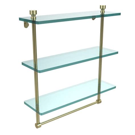 Allied Brass Foxtrot Collection 5 In W X 16 In L Triple Tiered Glass Shelf With Integrated