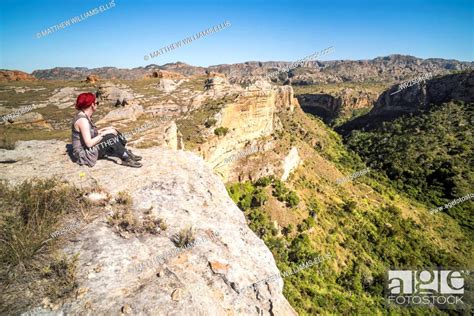 Tourist In Isalo National Park Ihorombe Region Southwest Madagascar