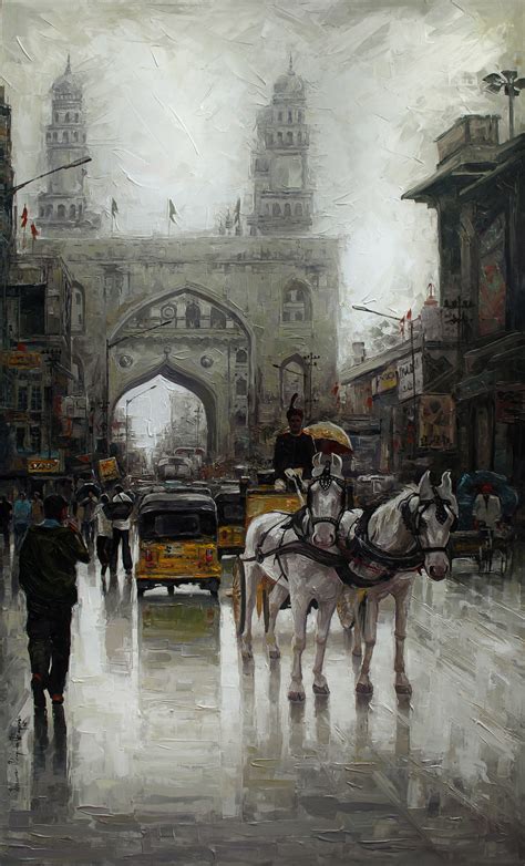 Buy Painting Charminar Wet Artwork No 7190 By Indian Artist Iruvan