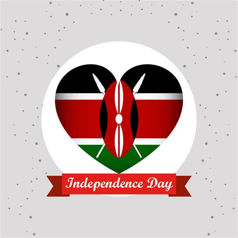 Kenya Independence Day With Heart Emblem Design 36486390 Vector Art at ...