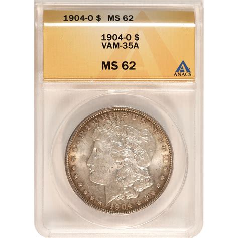 Certified Morgan Silver Dollar O Vam A Ms Anacs Golden Eagle