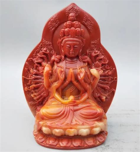 China Shoushan Stein Tausend Hand Kwan Yin Buddha Statue Statuen