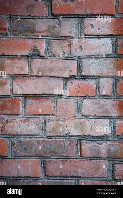 Old Red Brick Wall Grunge Texture Old Cracked Bricks Wall With A