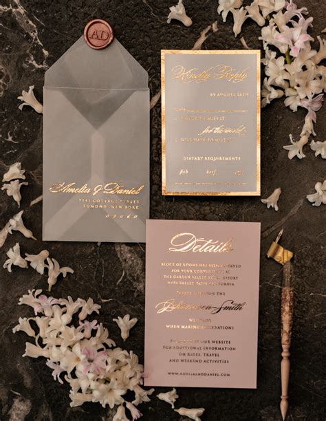 Luxury Gold Marble Wedding Invitations Glamour Golden Shine Wedding