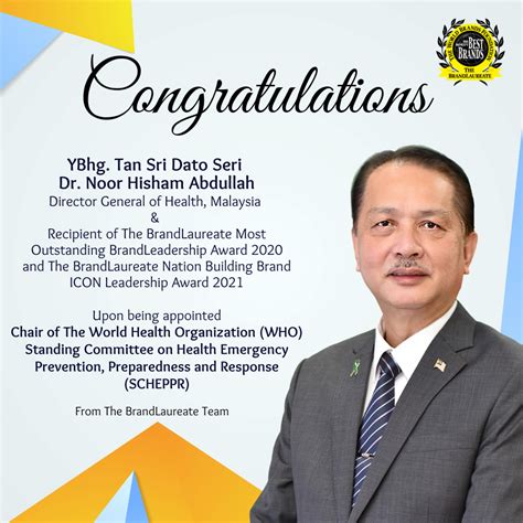 congratulations  ybhg tan sri dato seri dr noor hisham abdullah