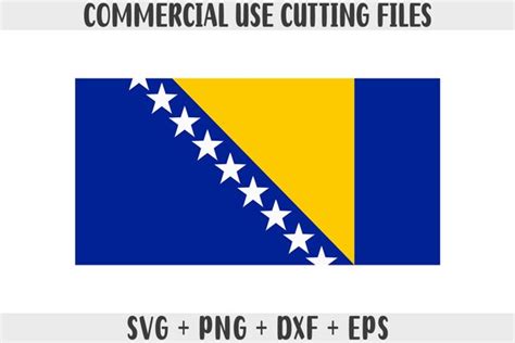 Bosnia and Herzegovina Flag SVG Original Colors Flag Png - Etsy