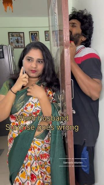 Surprise Goes Wrong 🤣 Trendingshorts Comedy Telugucomedycouple Viral Funny Couple Shorts