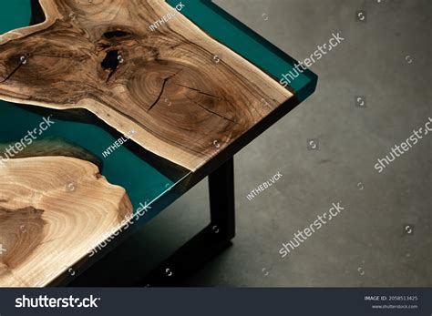 Expensive Vintage Furniture Table Covered Epoxy Stock Photo 2058513425