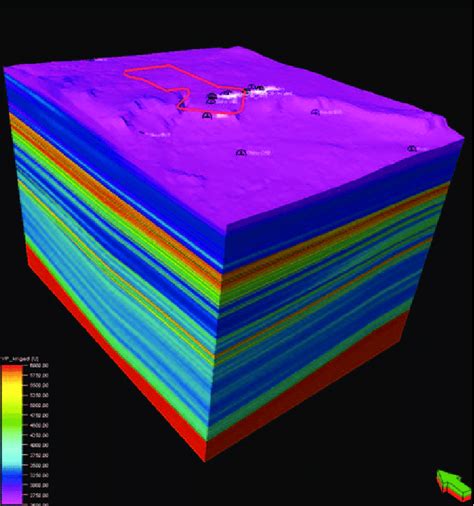 Trend Kriged P Velocity Model In Meters Per Second The Red Polygon