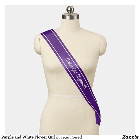 Purple And White Flower Girl Sash Zazzle