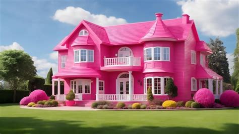 Premium Photo | Big barbie dream house made of plastic in real life