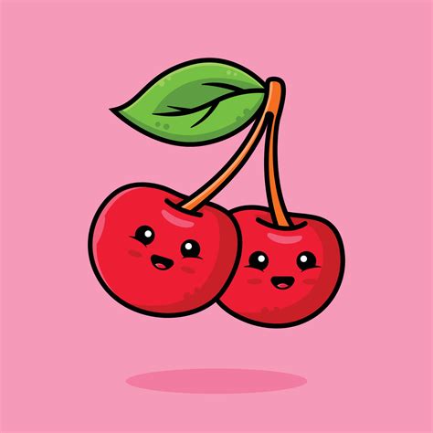 Cute cherry cartoon icon illustration 4916013 Vector Art at Vecteezy