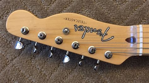 How To String Your Fender Usa Telecaster 52 Reissue With Vintage Style Tuners Easy Guide Youtube