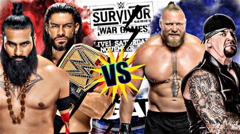 Roman Reigns Veer Mahaan Vs Brock Lesnar Undertaker Tag Match WWE