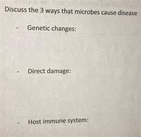 Solved Discuss the 3 ways that microbes cause disease - | Chegg.com