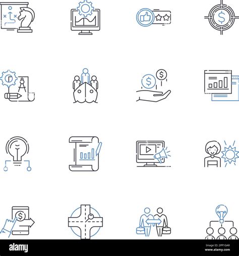 Roadmap Line Icons Collection Guidance Plan Strategy Direction