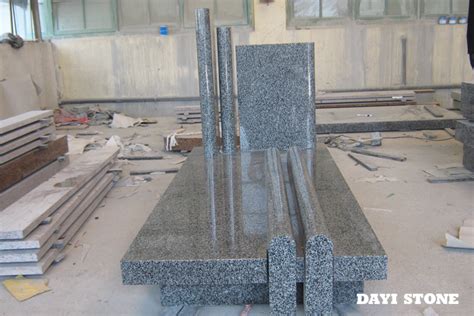 G Dark Grey Granite Headstone With Book Shaped Monument Xiamen