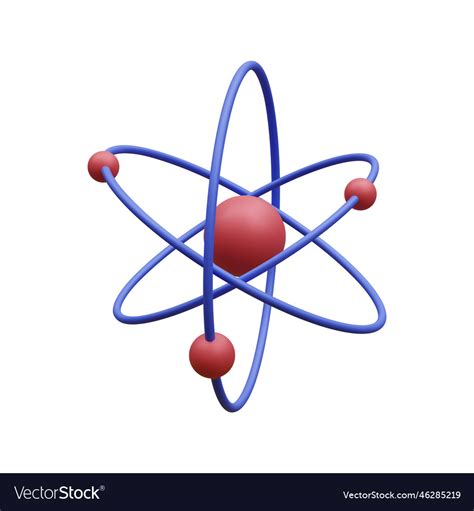 3d realistic atom with orbital electrons isolated Vector Image