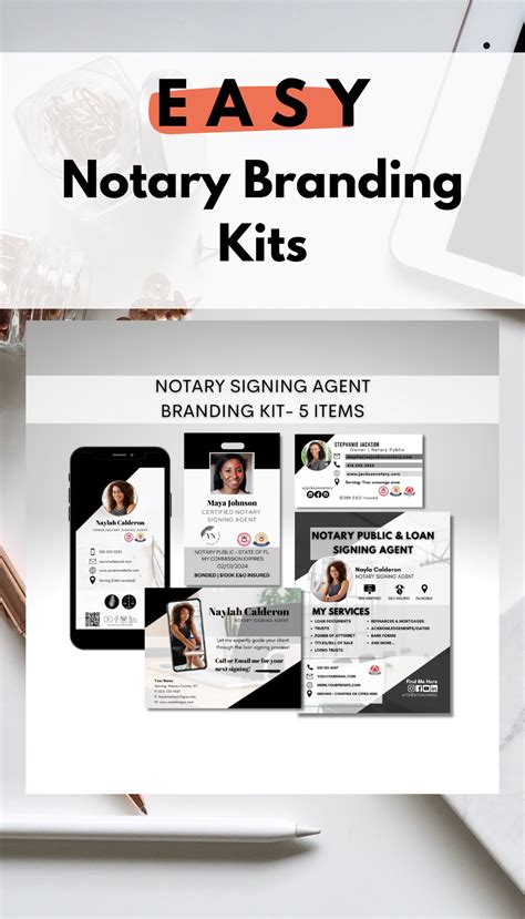 Editable Notary Branding Bundle Loan Signing Agent Marketing Etsy