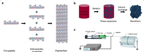 Schematic diagram of nanofiber fabrication techniques. a Self-assembly.... | Download Scientific ...