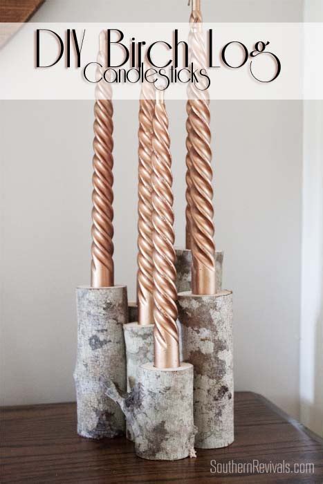 Wooden Log Candle Holders