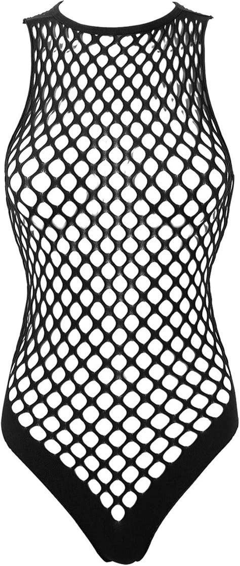 Zdhoor Womans Mesh Sheer Fishnet Bodystocking Lingerie One