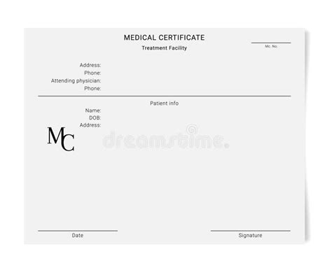 Formulier Medisch Certificaat Vector Illustratie Illustration Of Nota