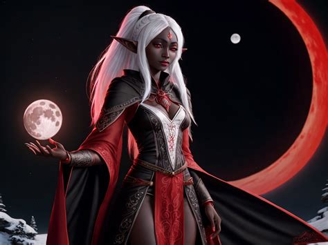 Image Converter Cute Female Drow Elf Black Skin White Hair