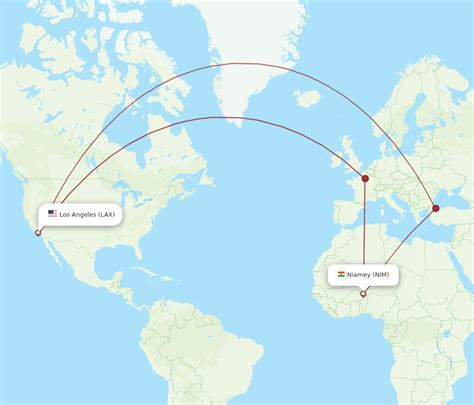 All Flight Routes From Los Angeles To Niamey Lax To Nim Flight Routes